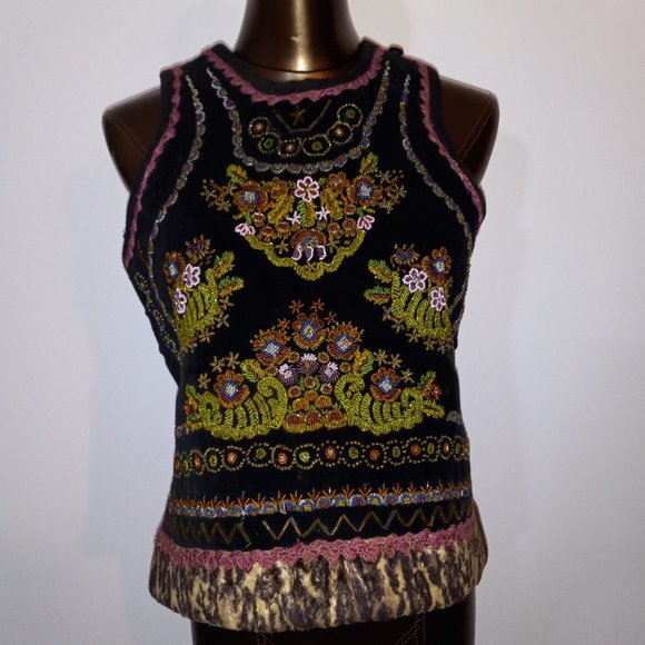 Antique Vintage Beaded Hungarian Vest, textile, garment, cultural art - Picture 12 of 16